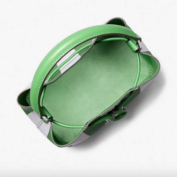 MICHAEL KORS "Suri" Medium Striped Bucket Bag in "Palm" NWT *RARE* - Picture 3 of 4